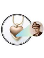 Micro Picture Lens Brass Heart Pendant
